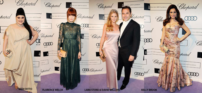 Beth Ditto, Florence Welch, Lara Stone et son mari David Walliams, Kelly Brook